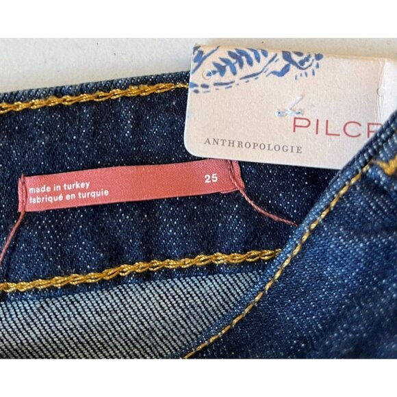 Pilcro and the Letterpress Dark Wash Straight Leg Blue Jeans, Size 25, NWT! $140 - Picture 12 of 13
